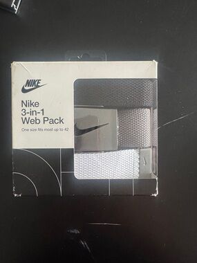Nike 3-in-1 Web Pack Belts — Black, Gray, White